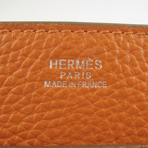 7A Hermes Togo Leather Messenger Bag Orange h2811 Replica